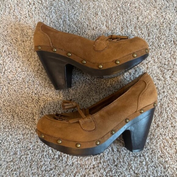 Y2K Unionbay Nicolette Platform Wood Heel Studded Pumps size 8.5 - Picture 4 of 6